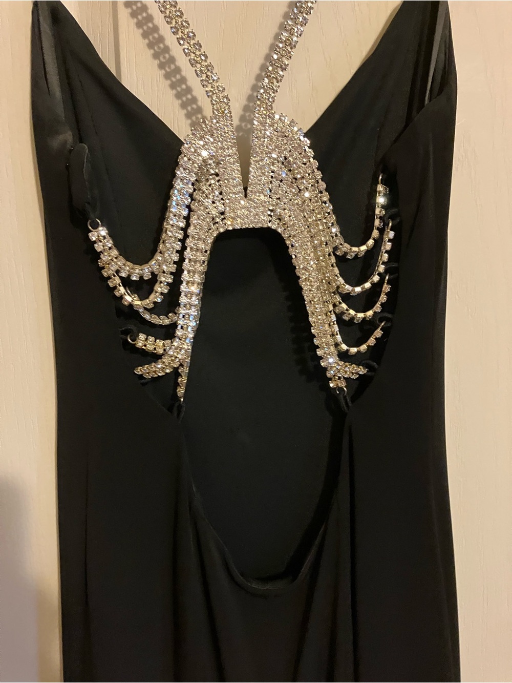 Cache Black Prom Dress with Beaded Straps - Picture 3 of 13
